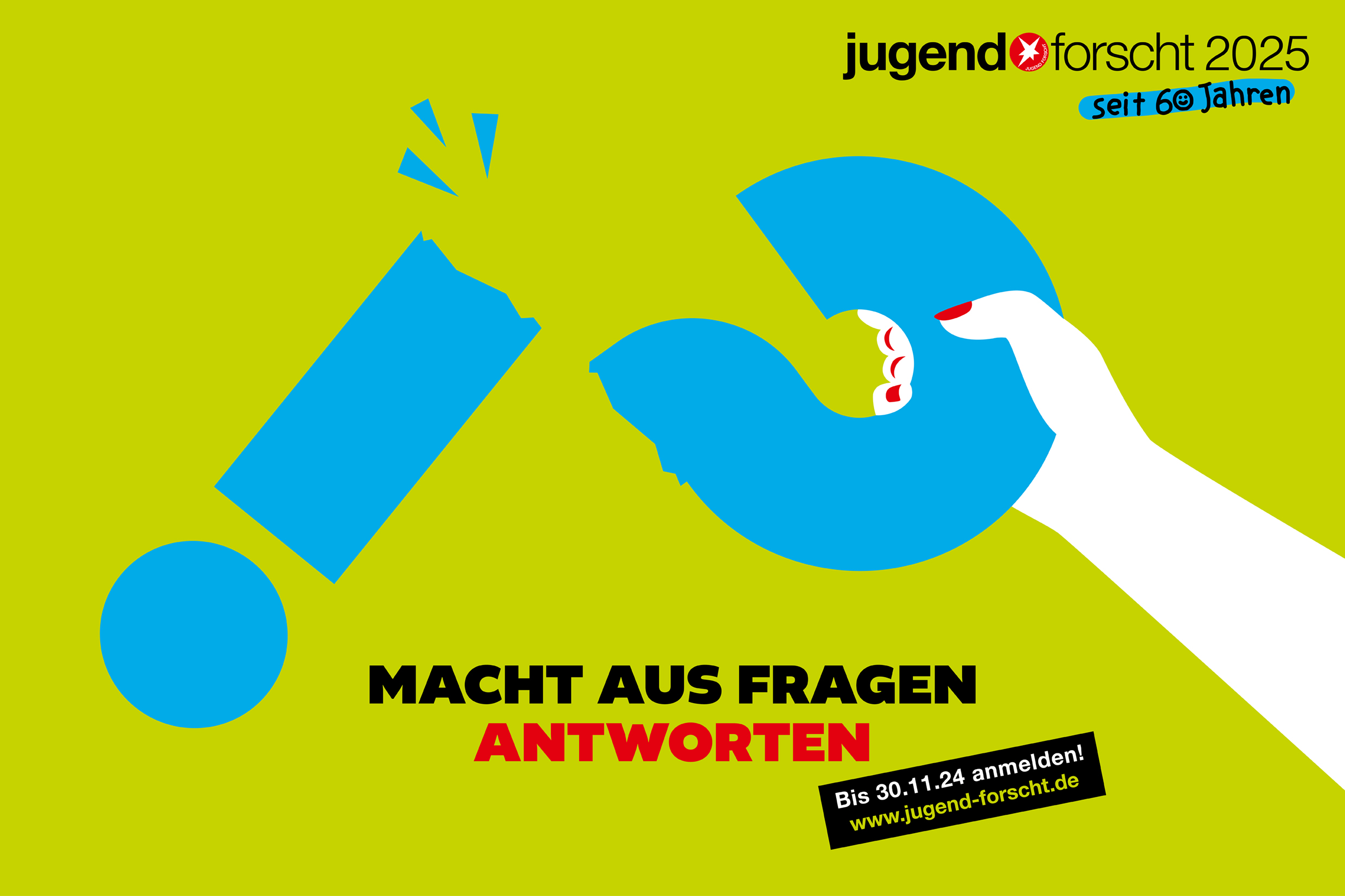 Motiv Jugend forscht 2025: Macht aus Fragen Antworten © Stiftung Jugend forscht e.V.